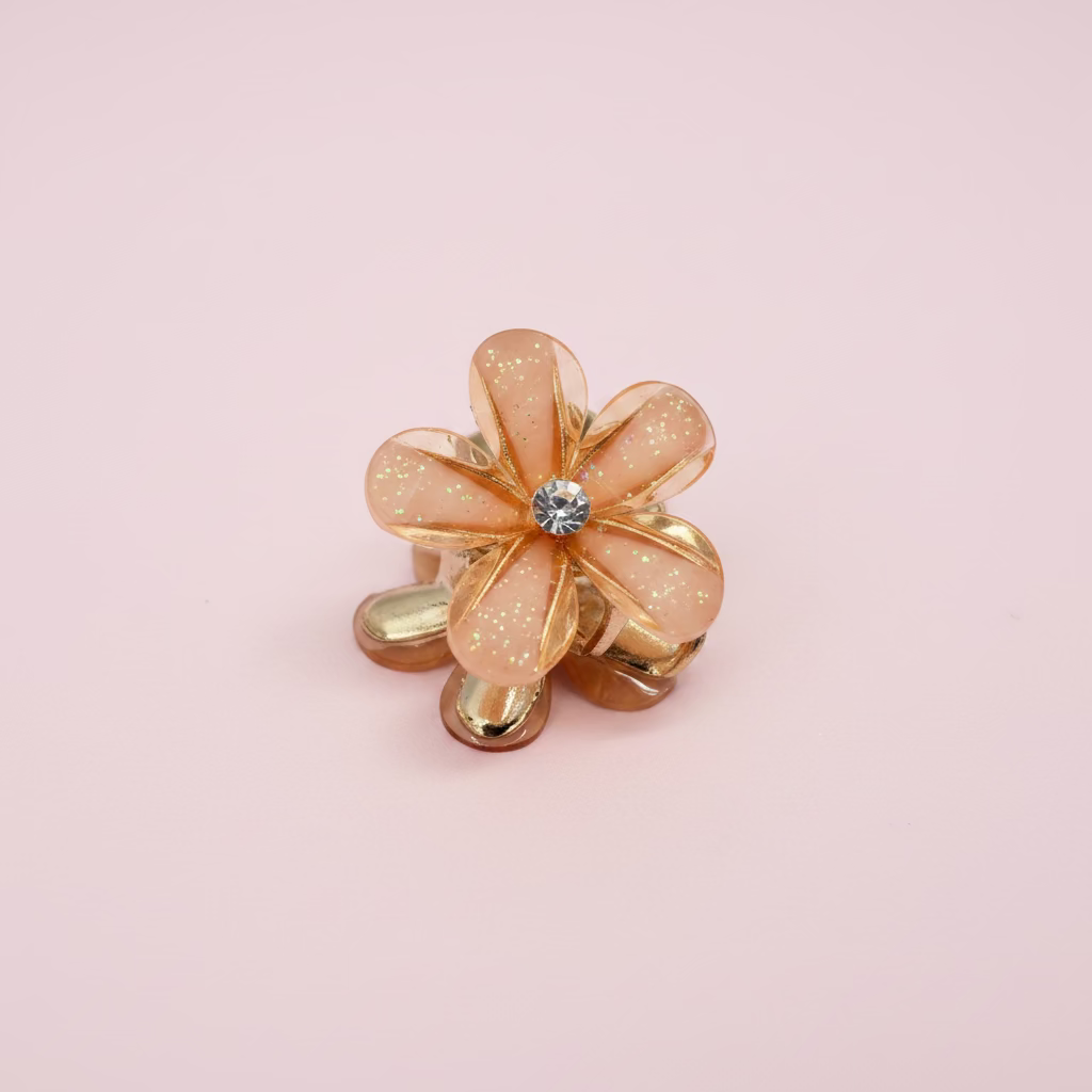 Mini pince à cheveux fleur irisée