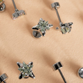 Piercing Cartilage & Lobe « Étoile Polaire » – Pierre Cristal Menthe