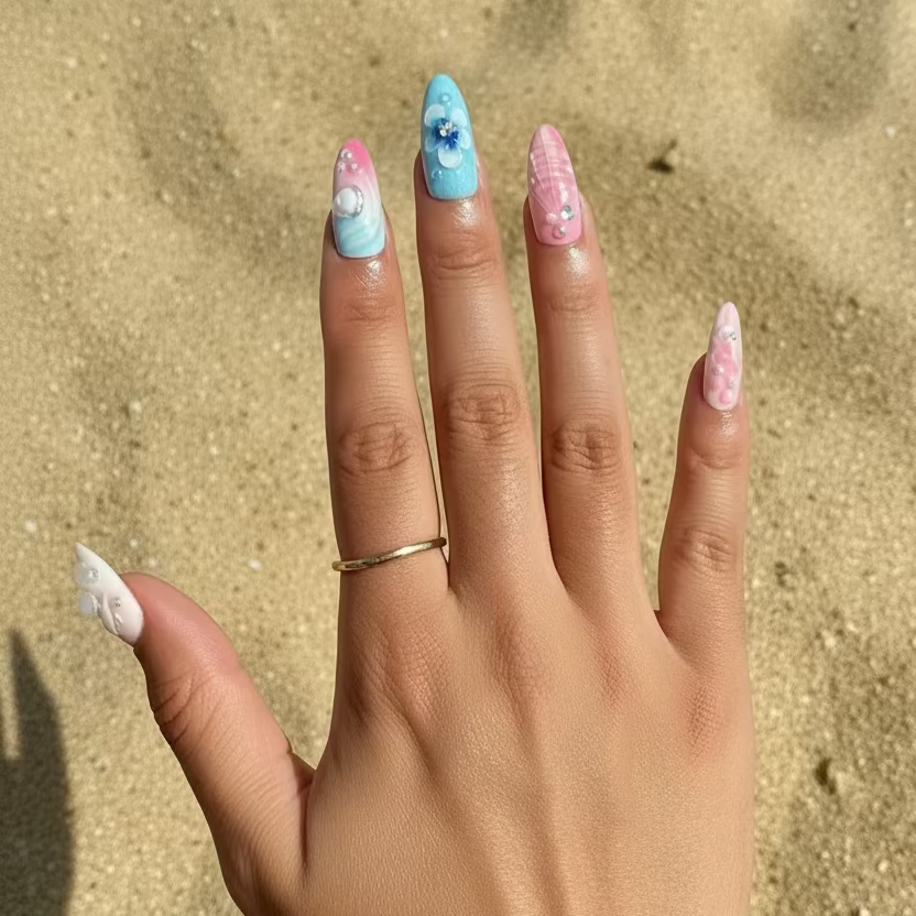 Kit de Faux Ongles « Jardin Marin »