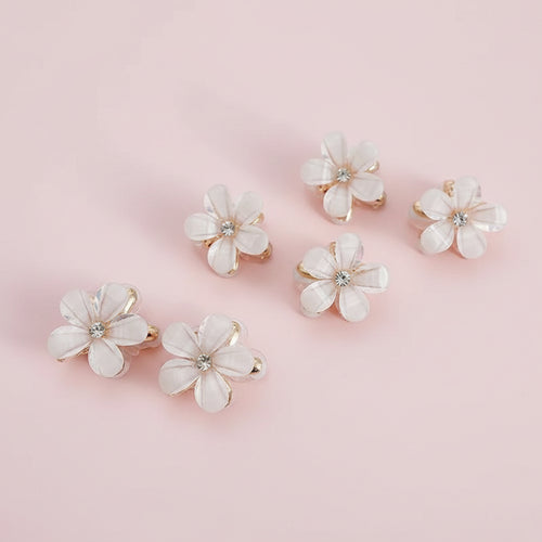 Mini pince à cheveux fleur irisée